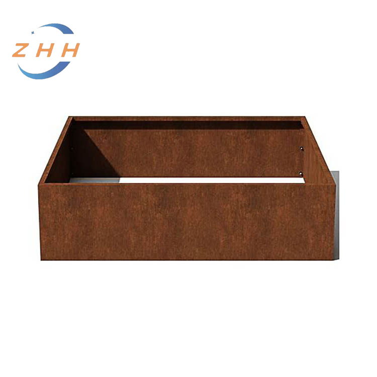 Rustic Corten Steel Flower Pot