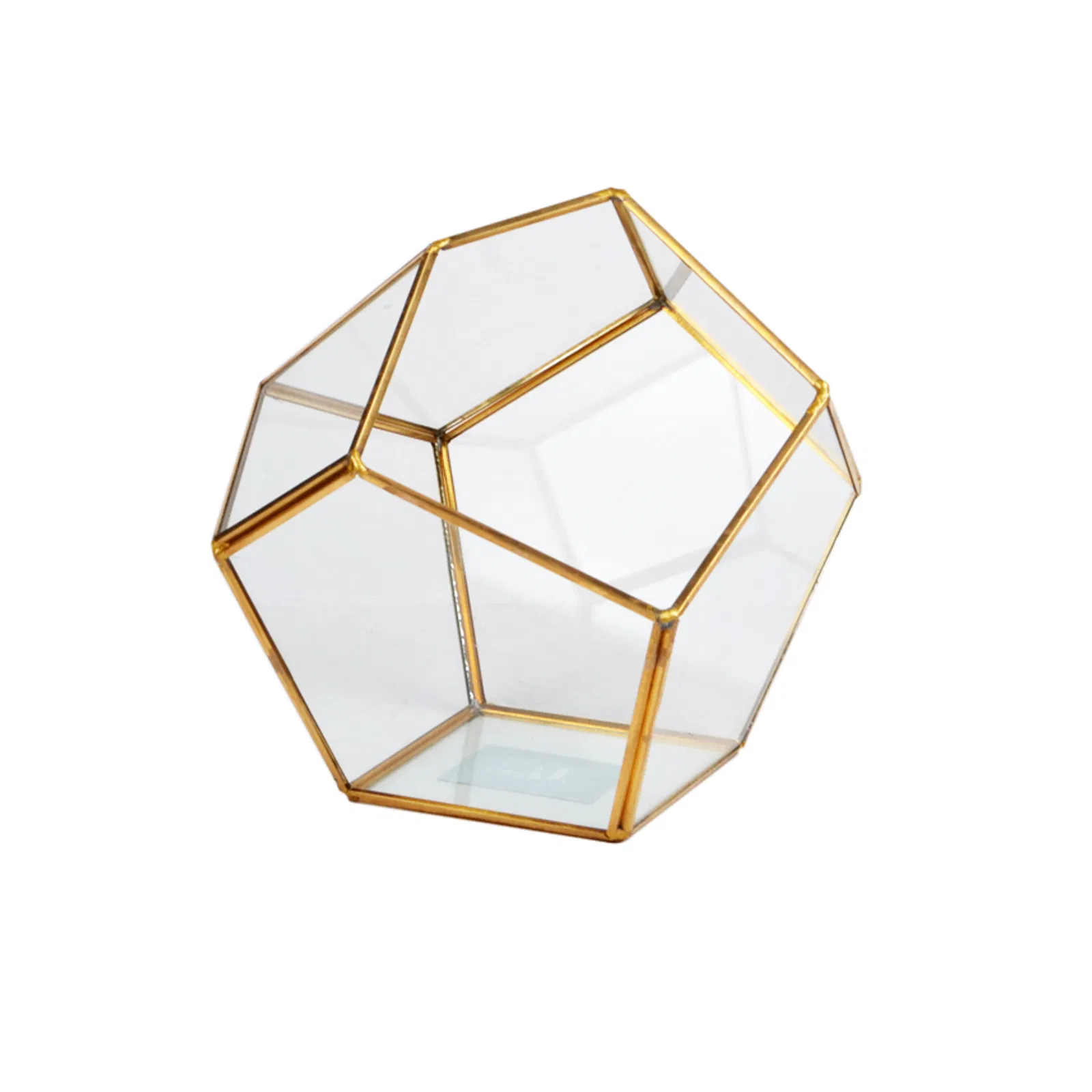 Handmade Geometric Glass Terrarium Flower House with Metal Frame