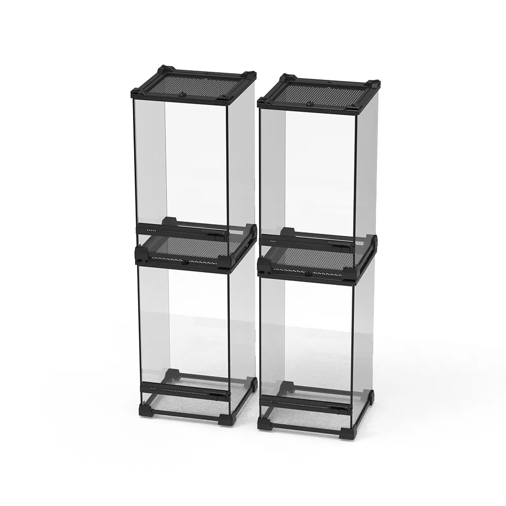 Double Door Rainforest Tank Glass Terrarium for Reptiles Snakes