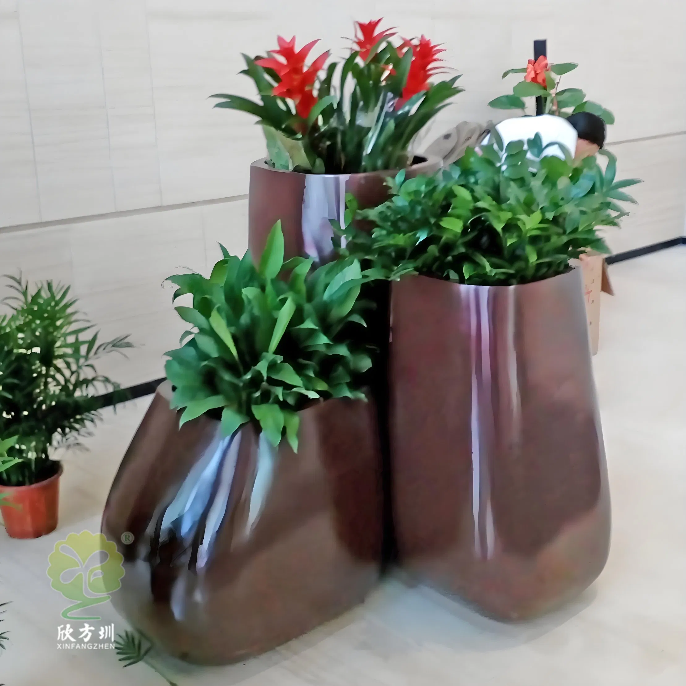 Irregular-Shaped Combination Anti-Waterlogging Flower Bonsai Fiberglass Flowerpot
