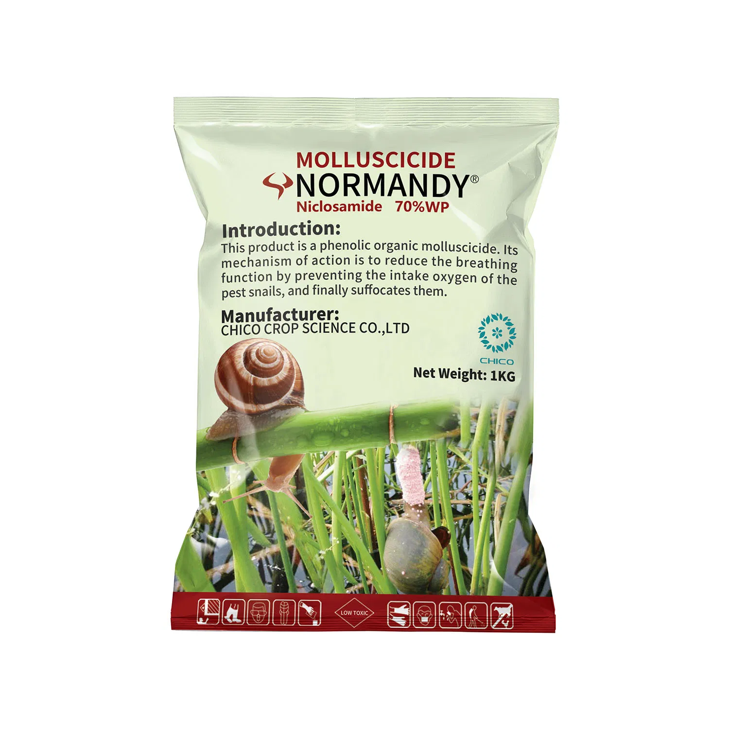 Niclosamide 70%WP Snail Killing Effect Insecticide Organic Molluscicide