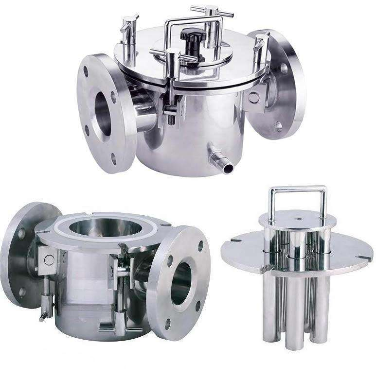 Industrial 12000 Gauss Rare Earth Magnetic Liquid Filter SS316L Food Grade Flange Type Easy Cleaning for Chocolate Processing