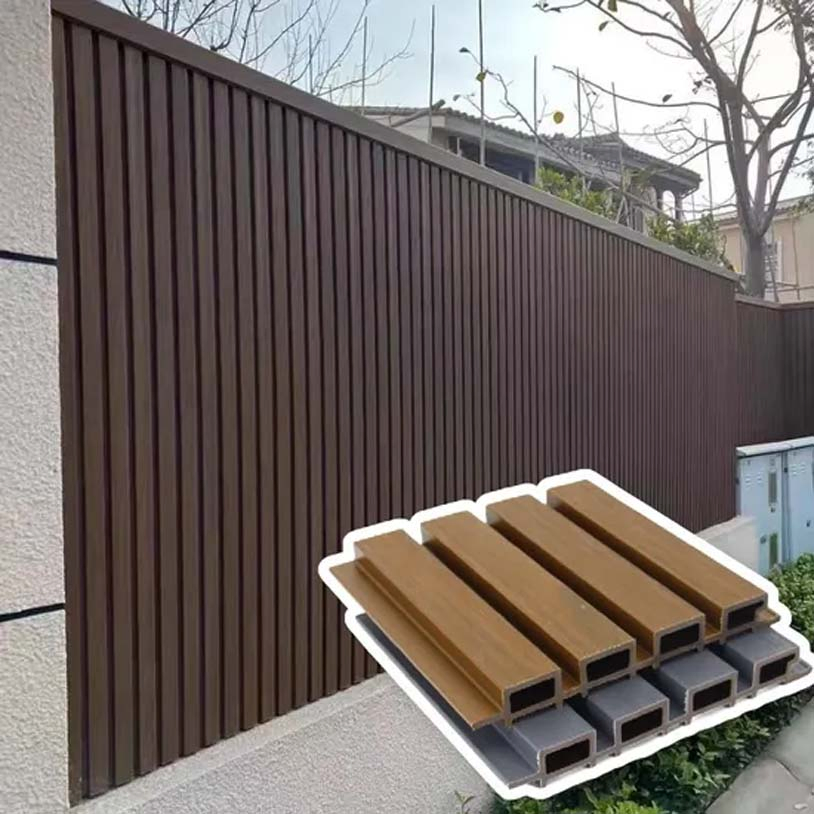 Striped Pattern Outdoor WPC Wall Panels Modern Exterior Cladding for Urban Rooftop Garden Walls