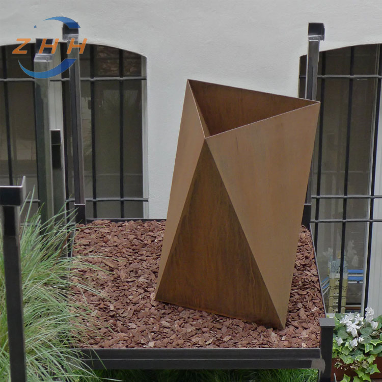 Durable Rusty Color Outdoor Corten Steel Planter