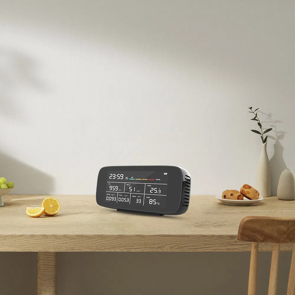 Highly Accurate Sensitive CO2 Pm2.5 Tvoc Hcho Detector New Design Indoor