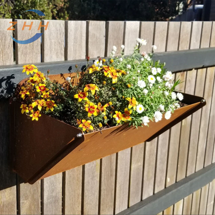 Warm and Comfortable Corten Steel Planter with Adjustable Drainage Holes