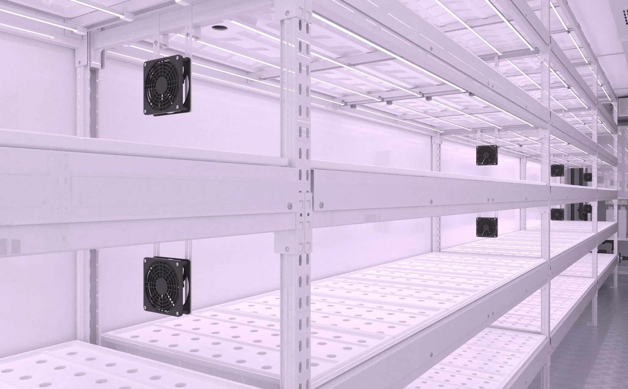 Automated Hydroponic Container Garden - Low Water Usage Leafy Greens Cultivation