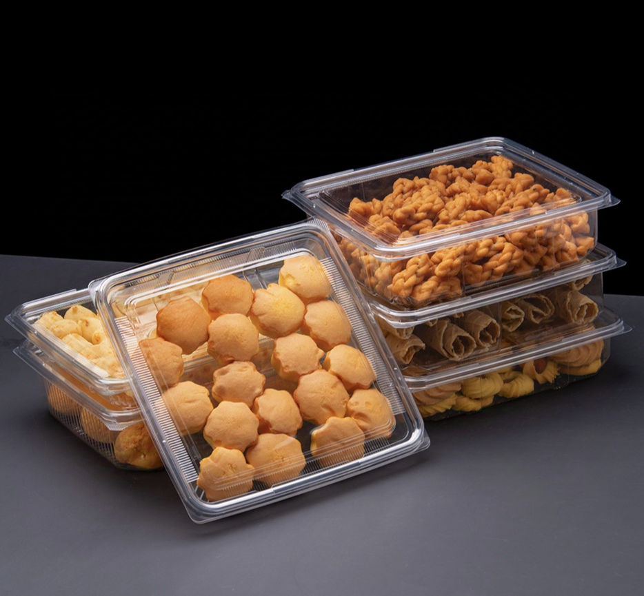 Food Safe Eco-Friendly Rectangle Customized Pet Plastic Cake Box