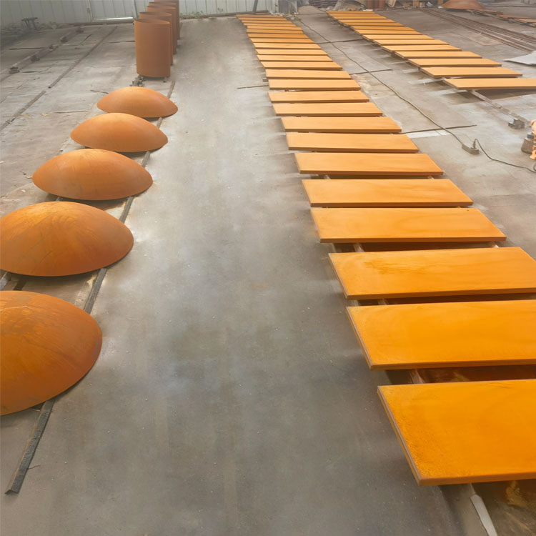 Modern Style Outdoor Large Cylindrical Corten Steel Plant Pot with Drainage Hole