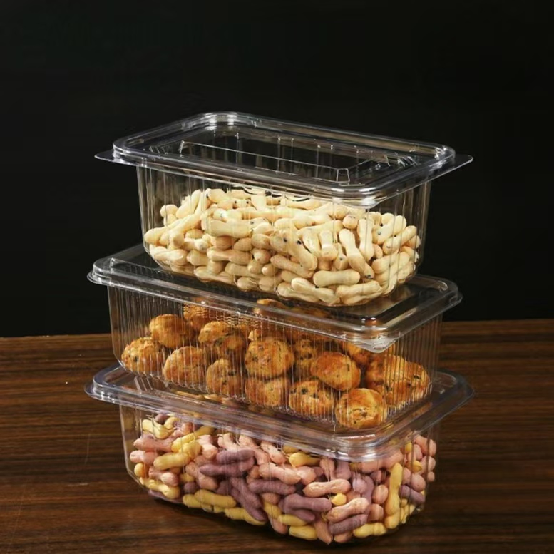 Pet Plastic Disposable Sealing Safe Box for Puff Pastry Dessert Packaging