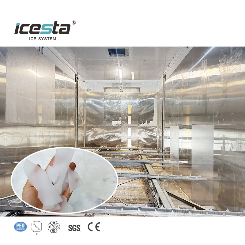 Icesta Containerized 40 Ton Industrial Automatic Ice Plant with Rake Ice System for Seafood Preservation