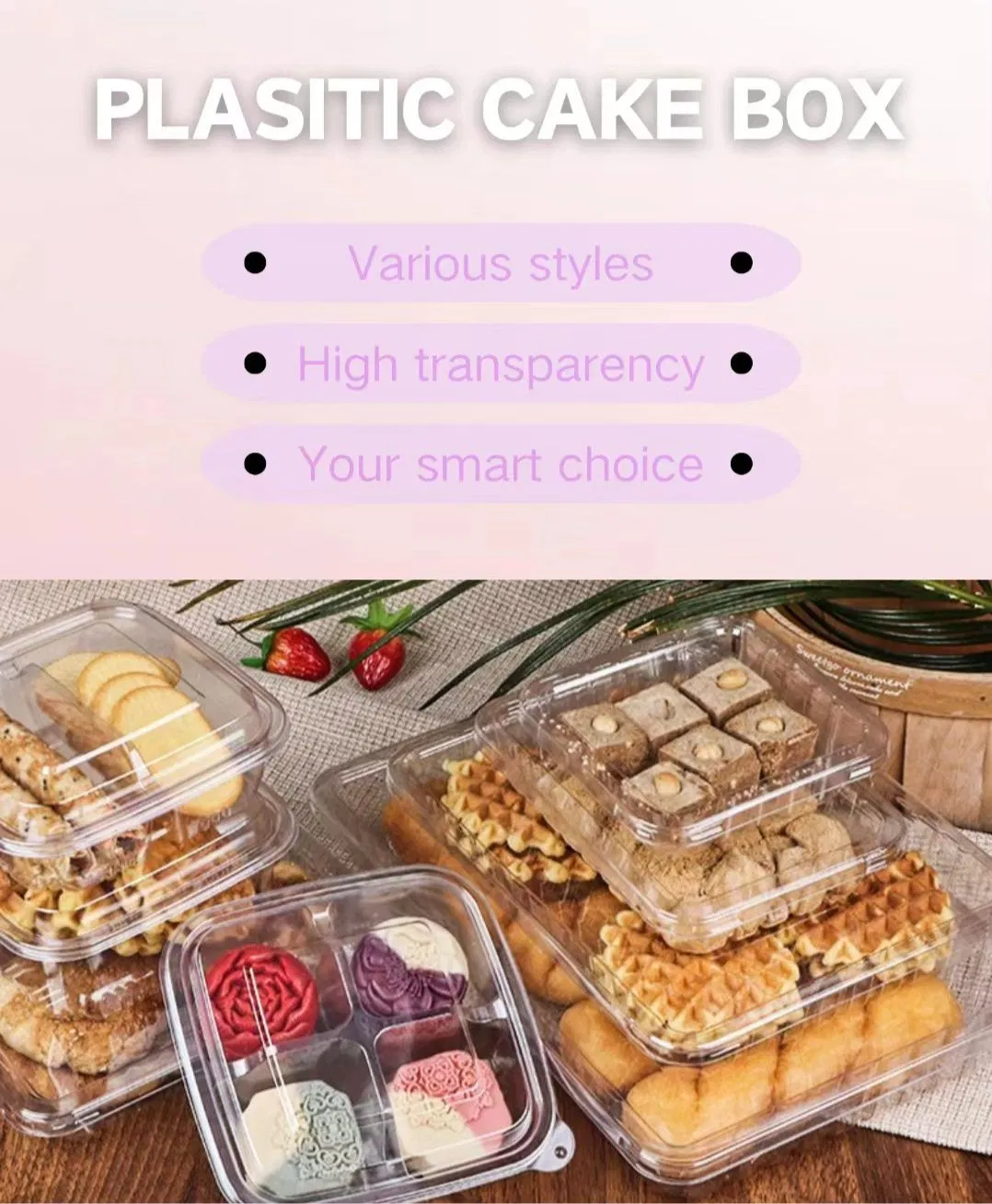 PET PP Plastic Cake Box