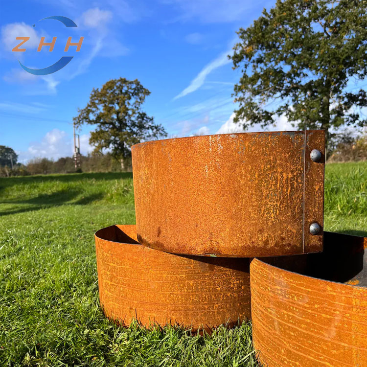 Modern Industrial Corten Steel Flower Planter