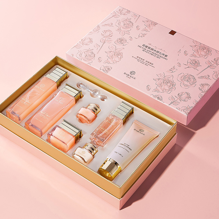 Private Label Natural Plant Extracts Hydrating Peach Blossom Repair Skin Care Kit Brighten Rose Korean Skin Care Set