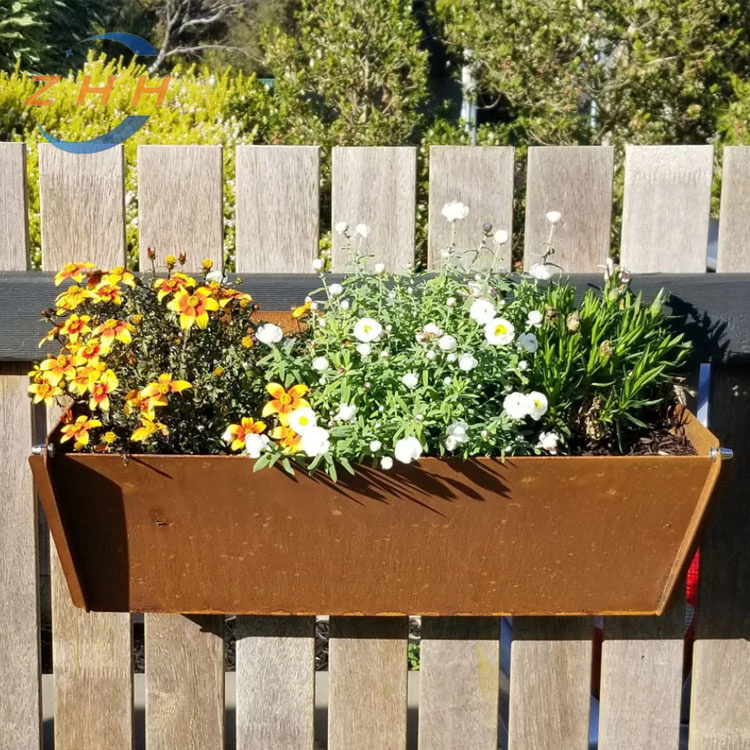 Warm and Comfortable Corten Steel Planter with Adjustable Drainage Holes