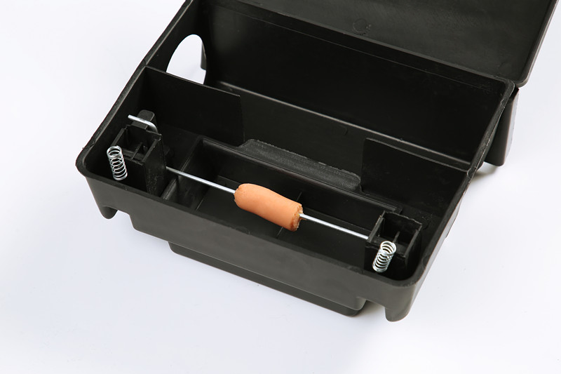 Sanitary Safe Mouse Bait Station Reusable Black Rat Bait Box Rodent Trap Box Safe for Kids and Pets
