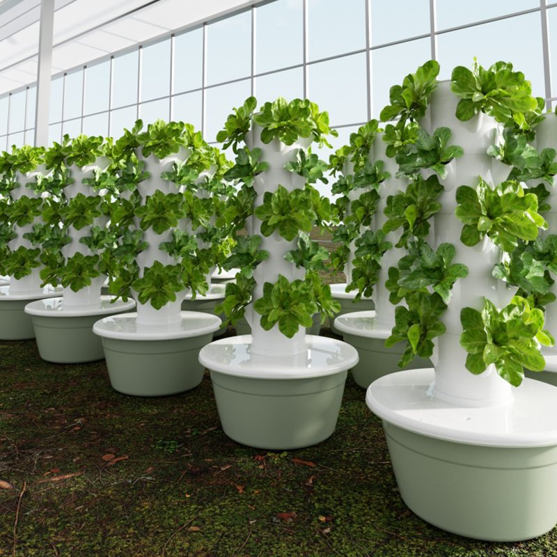 Smart Hydroponic Tower Garden for Greenhouse Home Cultivation
