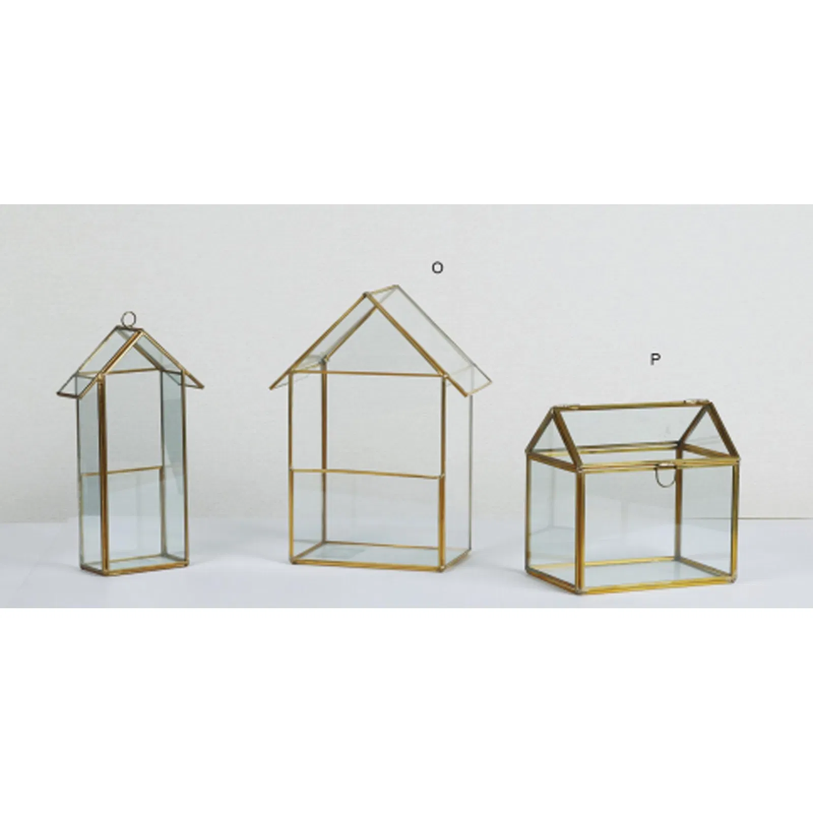 Handmade Geometric Glass Terrarium Flower House with Metal Frame