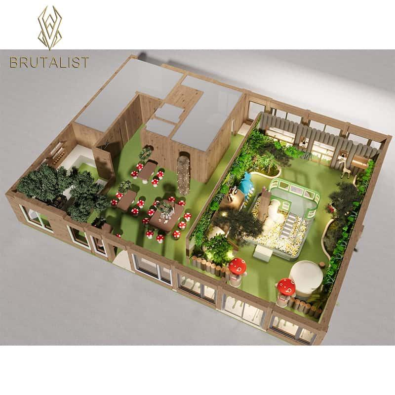 Custom Kids Restaurant Amusement Playground Fairytale Style Indoor Play Center Design