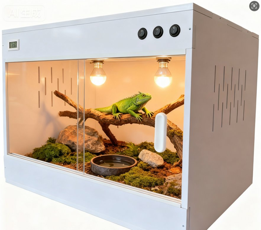 Durable Black PVC Terrarium for Reptile Care and Habitat