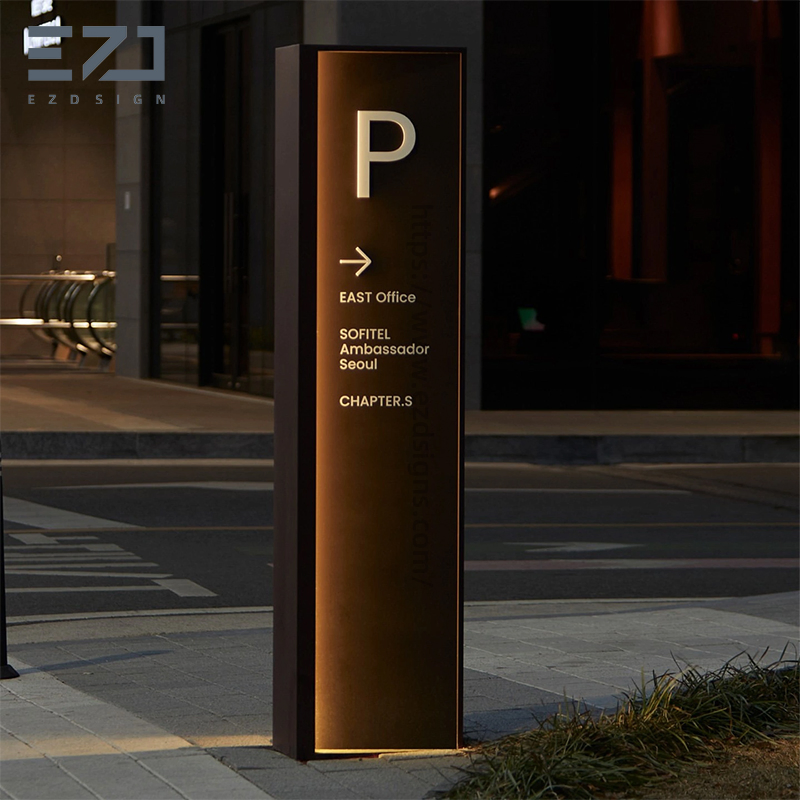 Indoor/Outdoor Guest Way Finding Signage System Graphic Design for Construction Project