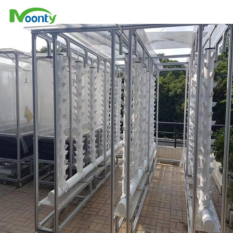 Rooftop Vertical Tower Grow for Microgreens/Lettuce/Butterhead/Sweet Basil Cultivation Urban Farming Hydroponics System