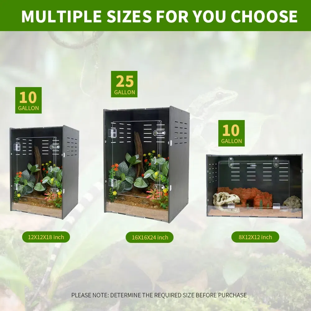 Classic Style PVC Acrylic Reptile Enclosure Breeding Box Terrarium Cage Insect Frog Spider Geckos Pet Cage