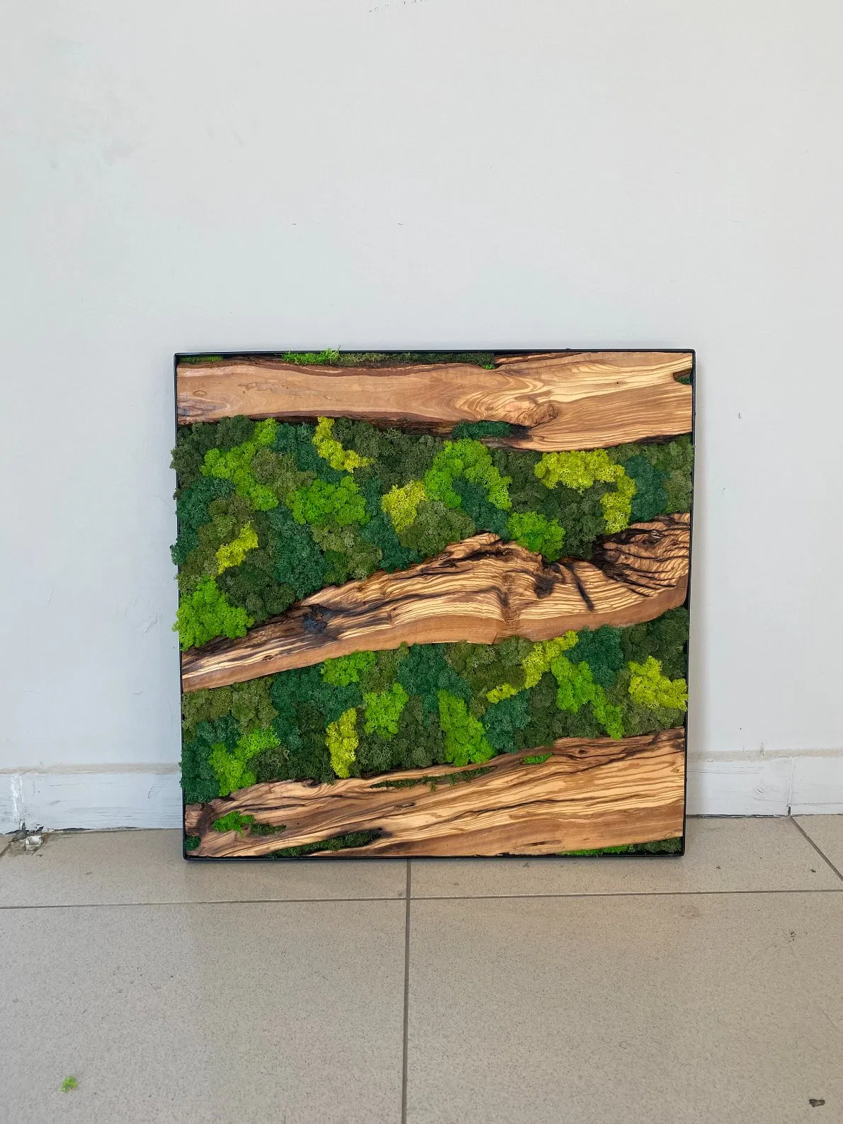 Moss Wall Art, Wall Decor, Living Wall, Special Decoration, Personalized Gift, Wood and Moss Home Decor, Wooden Wall Art