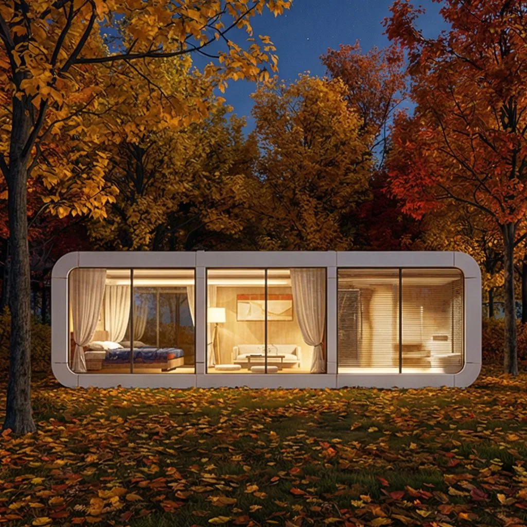 Future Living Space Capsule: Compact &amp; Expandable Architecture