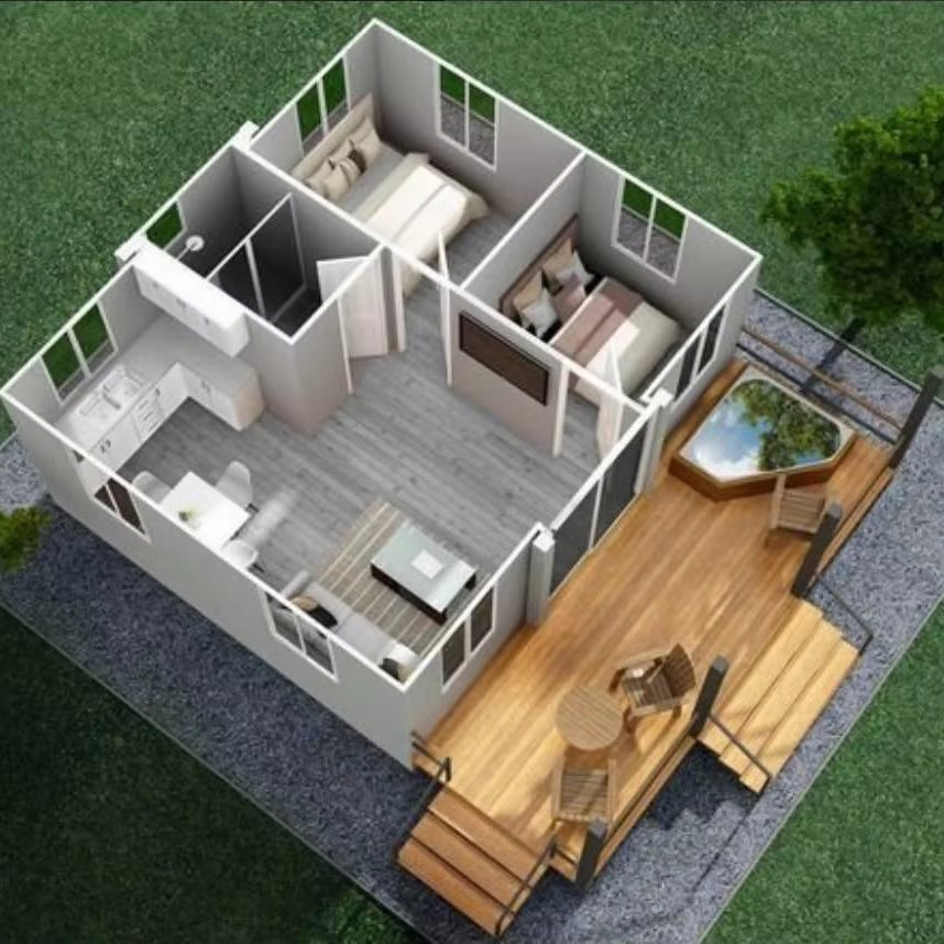 Custom Layout Expandable Container House with Partition Walls for Flexible Office Design