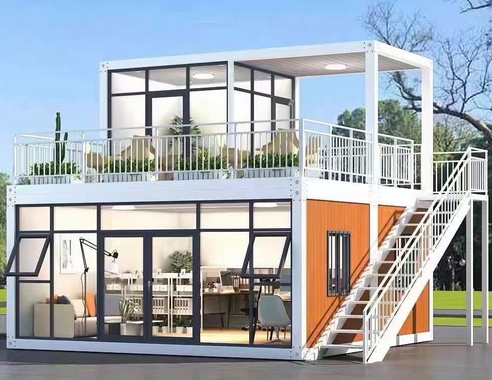Container Office 20FT Prefabricated Flat Pack Portable Assemble Tiny Container House High Quality Transportable Customized Design Office Container