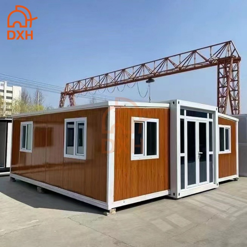 Factory Custom 20FT 40FT Expandable Folding Prefab Prefabricated Villa Hotel Office Store Camping Mobile Granny Tiny Living Double Wing Container House Home