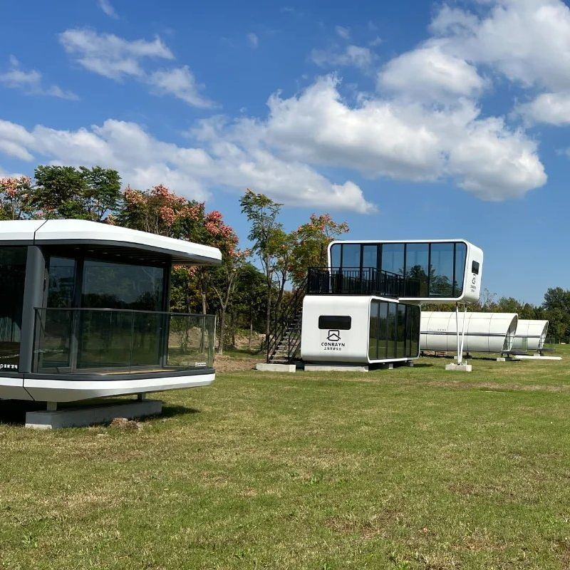 Modern Style Container House Prefabricated Small House Solar Powered Space Capsule House for Sale