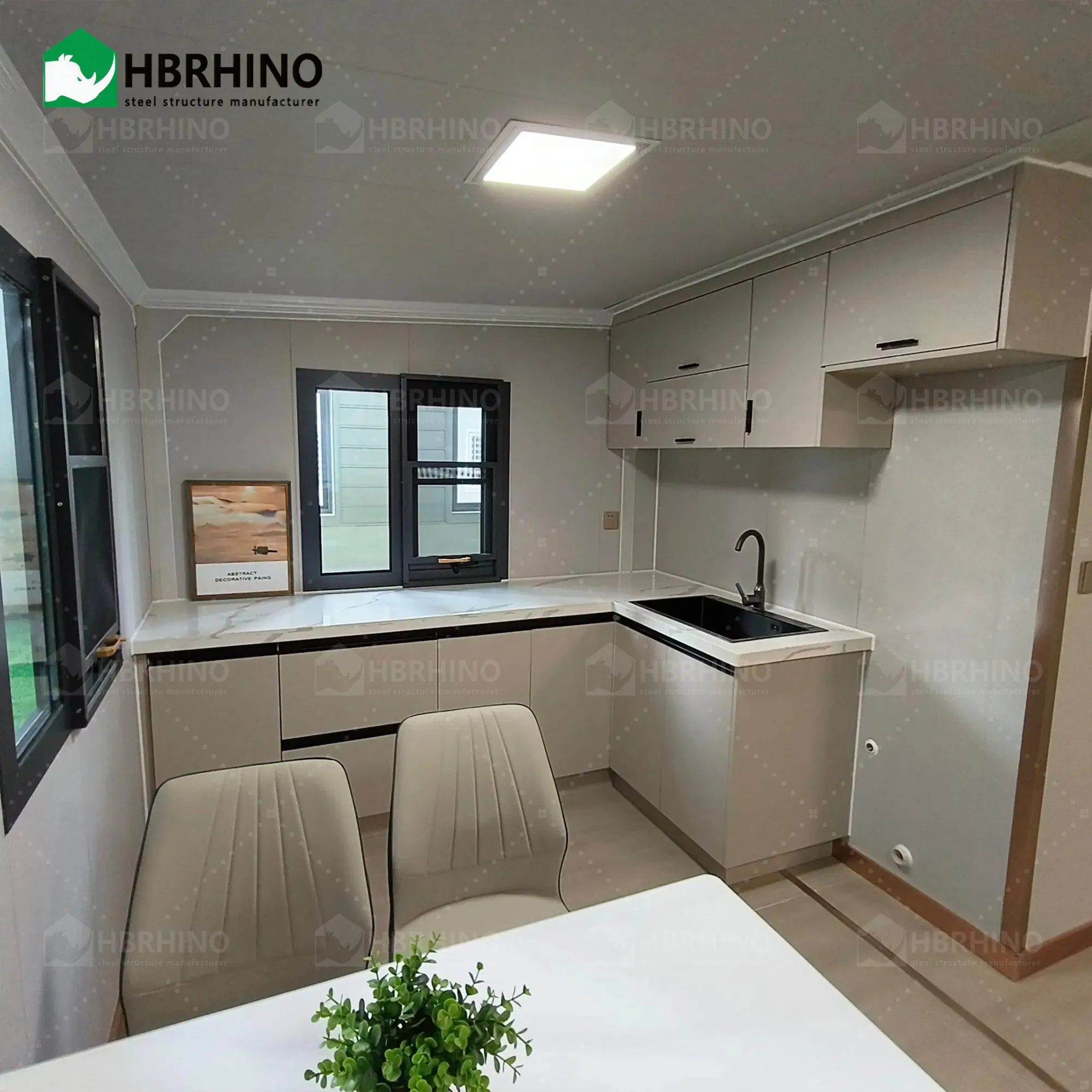 Modern Outdoor Aluminum Louvre Roof System Prefab Houses Steel Structure Villa Tiny House Prefabricated Houses Container Home Steel Building Homes