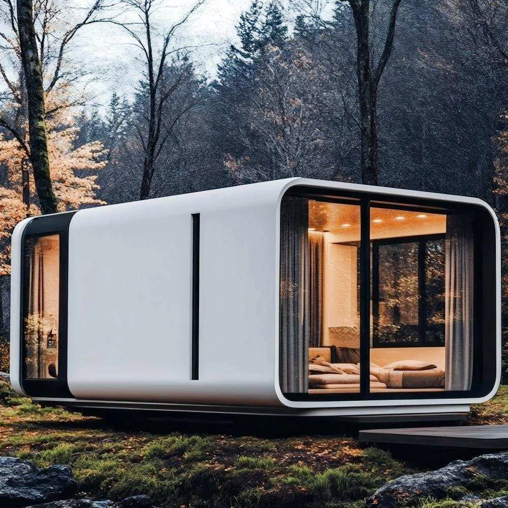 40FT Aluminum with Smart Lighting System for High-End Ski Resort Cabins Apple Cabin