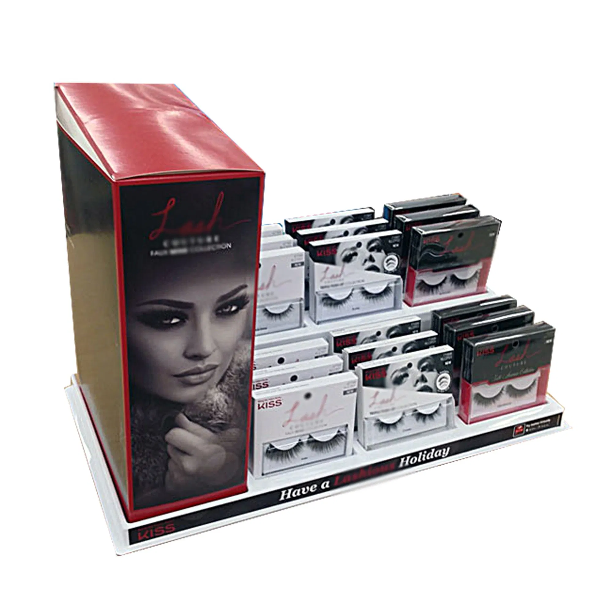 Nail Branding Lip Balm Retail Cardboard Counter Display Unit with Blank or Raiser