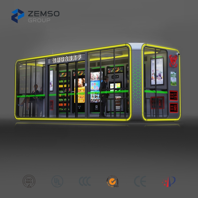 Solar-Powered Modern Container Tiny House for Vending and Relaxation