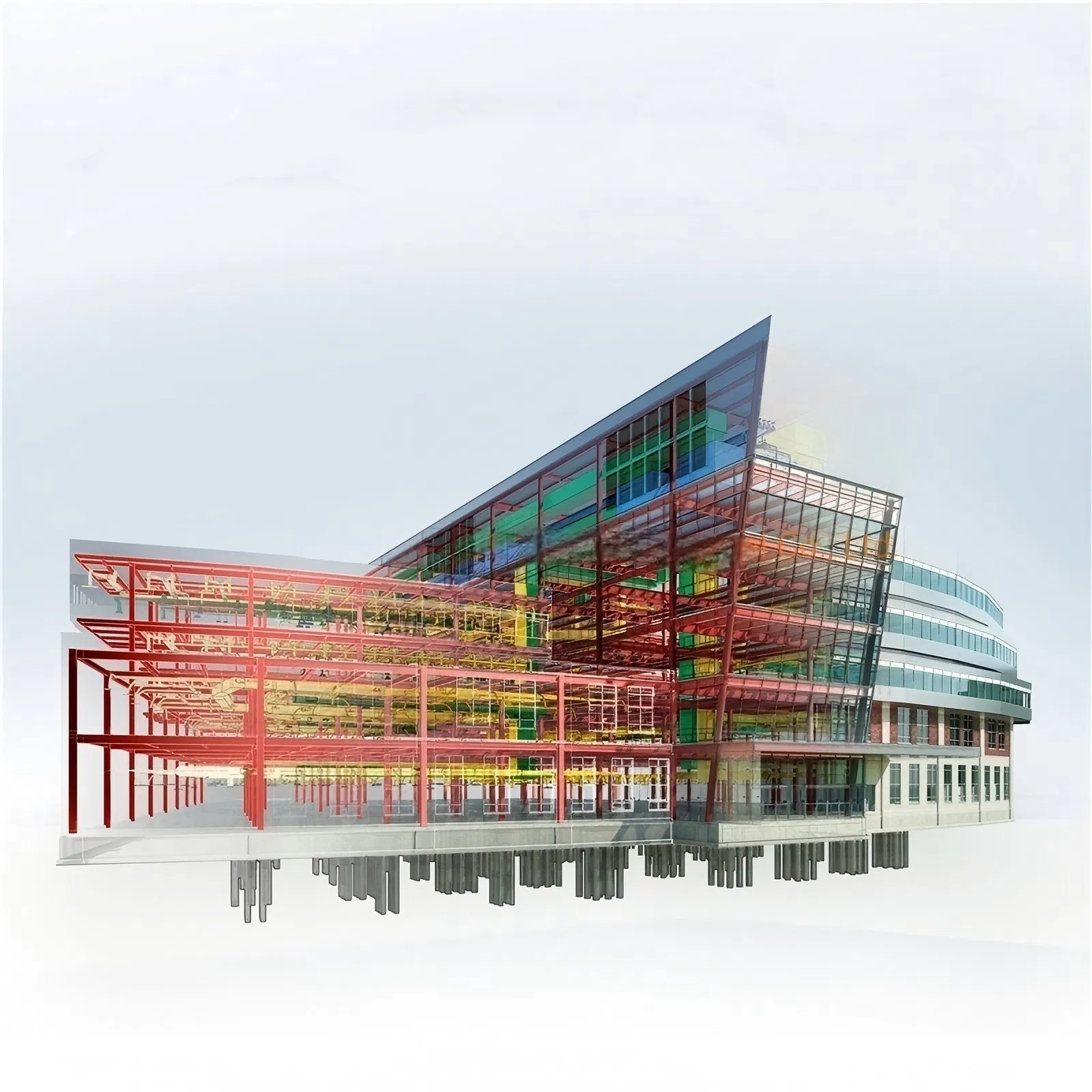 Multi Storey Prefabricated Steel Structure Commercial Supermarket Building