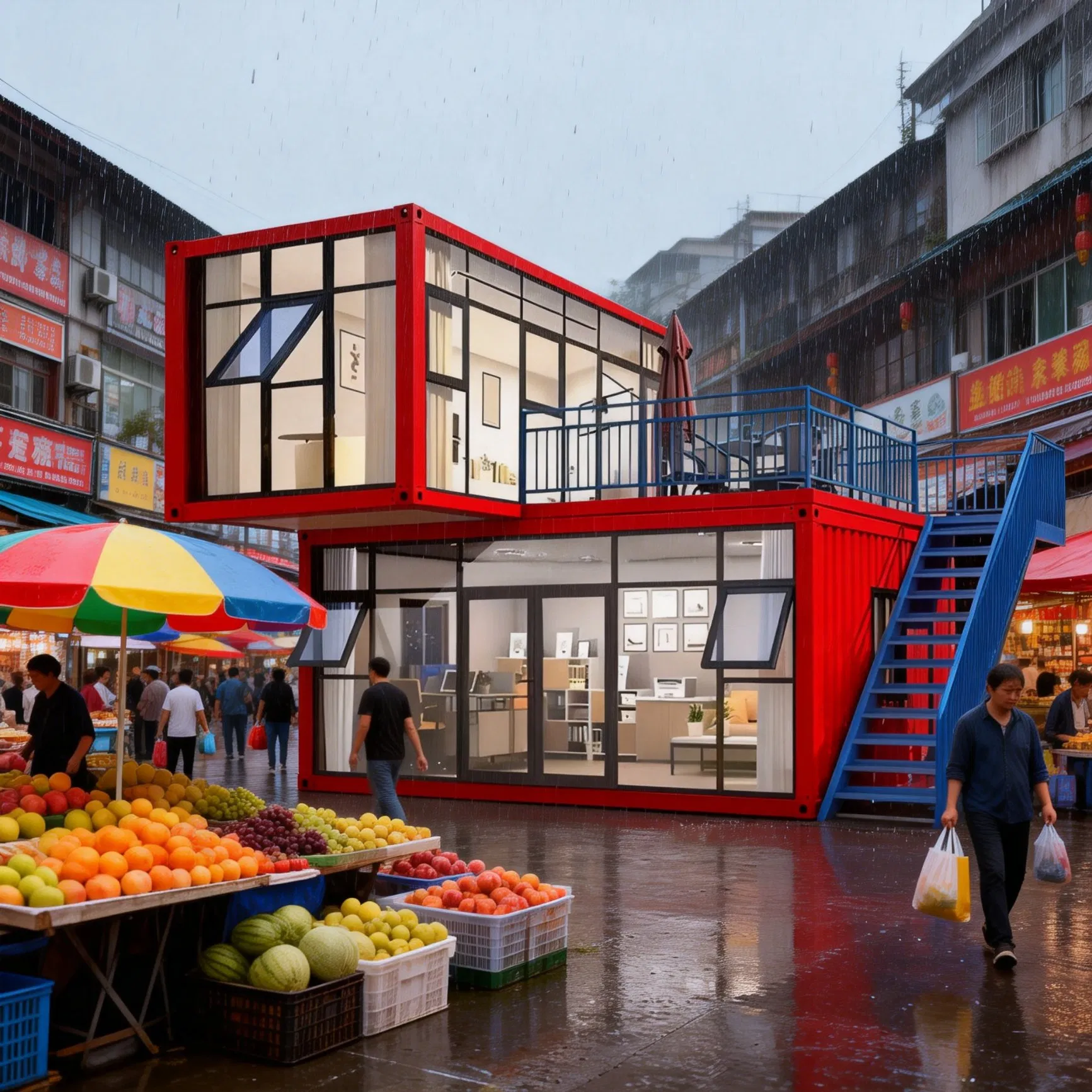 3X6X2.8m X2 Integrated Container House Eco-Friendly Prefab Modular Tiny House with Steel Frame