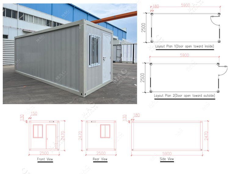 China Factory 20FT/40FT Prefabricated Folding Foldable Flat Pack Modular Tiny Container Home with Bedroom Prefab Building