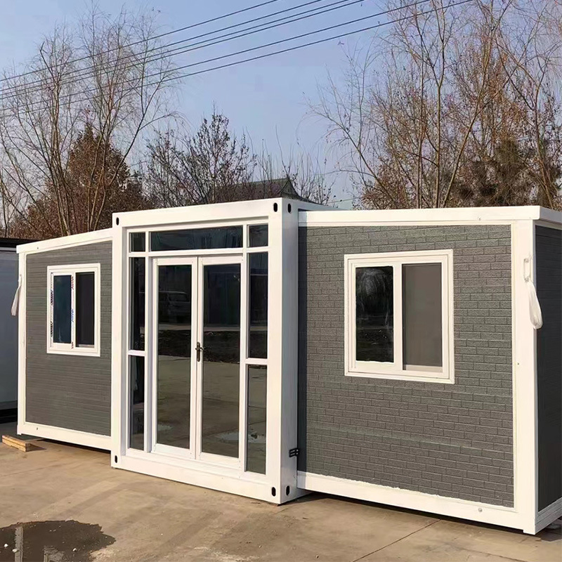 Prefabricated Luxury Custom Design Homes One Side Glass Wall Sunroom Container House