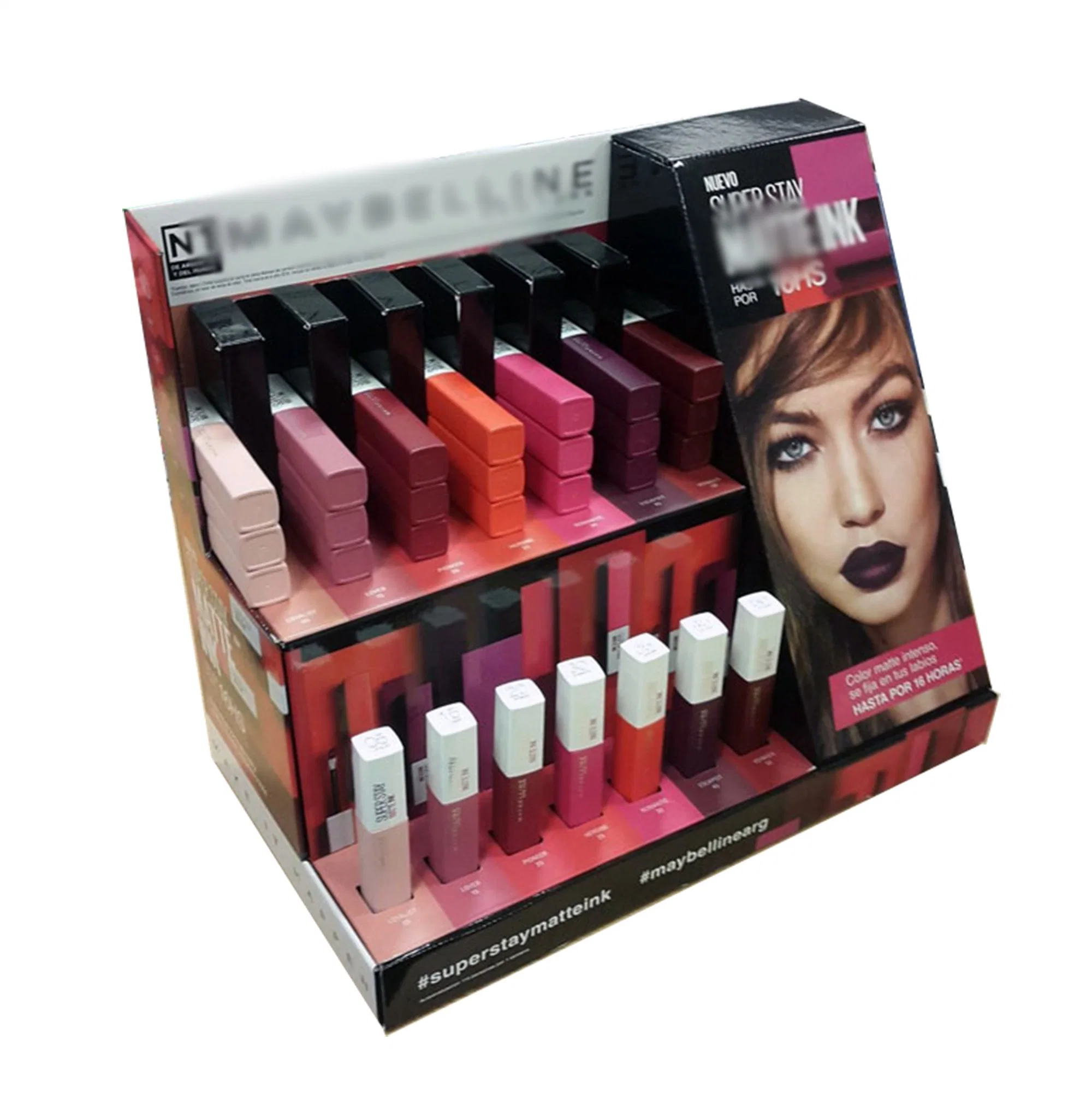Nail Branding Lip Balm Retail Cardboard Counter Display Unit with Blank or Raiser