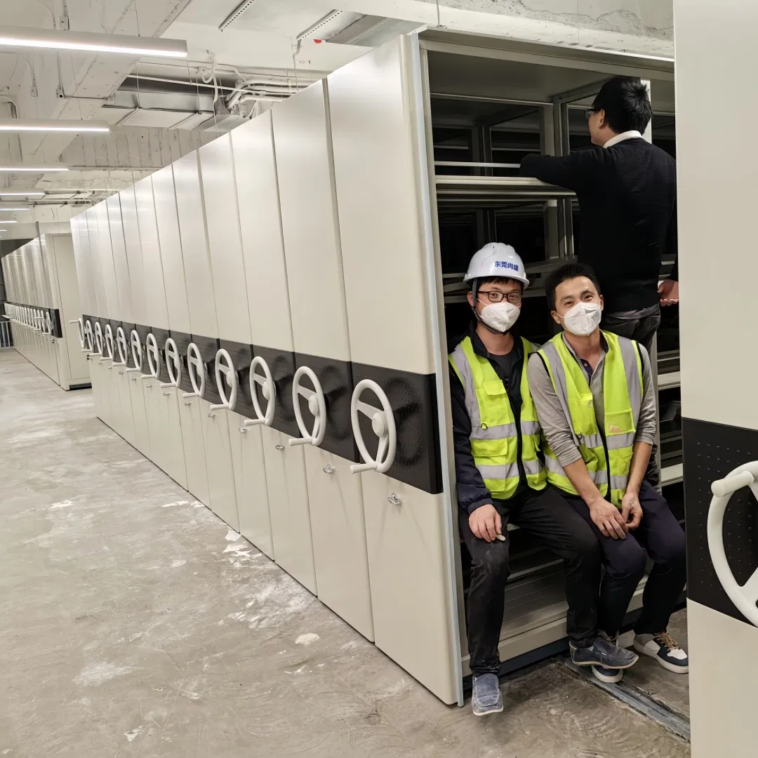 Compact Shelving Mobile Storage Cart System Movable High - Density Storage Container Office Movable Storage Shelving Unit