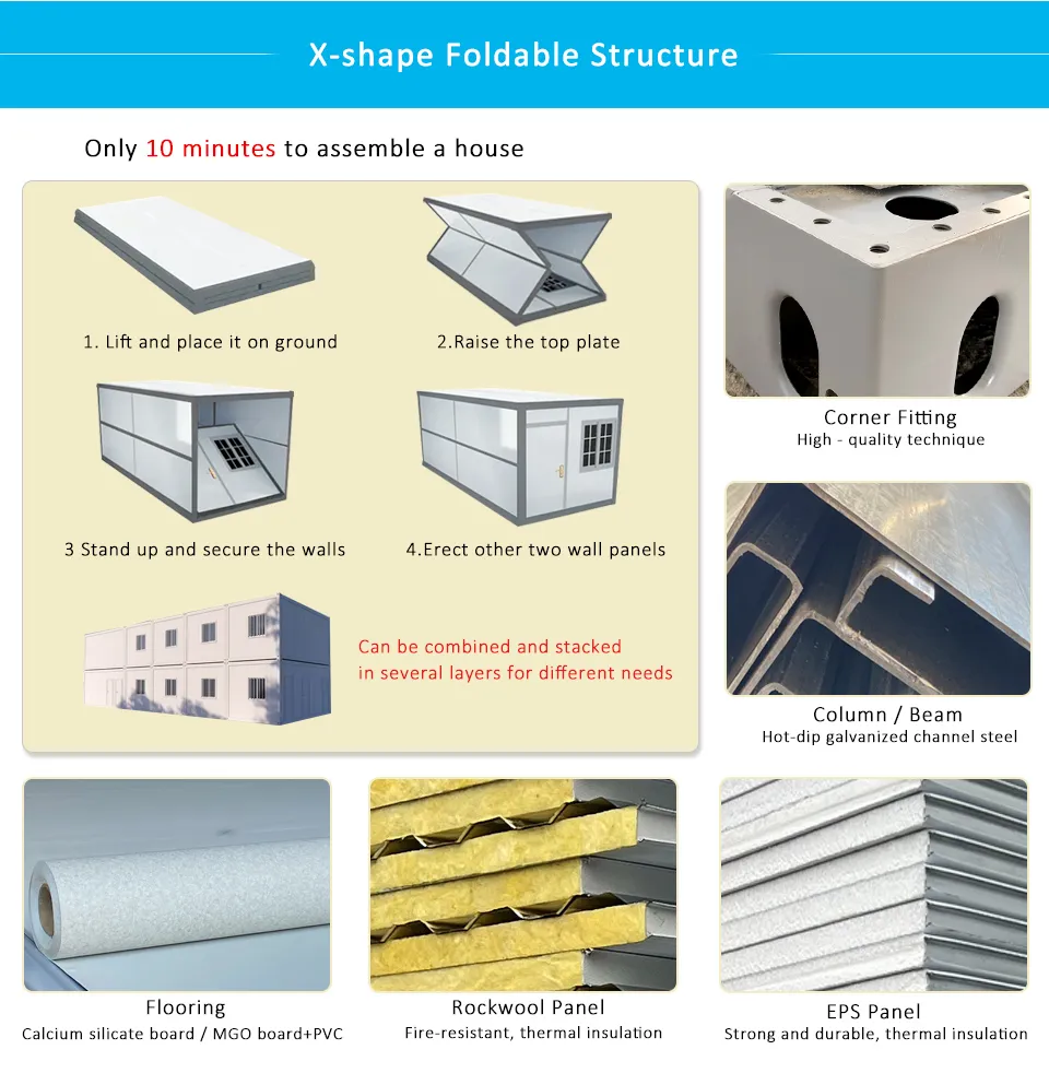 Prefab Light Steel Folding Tiny Expandable House
