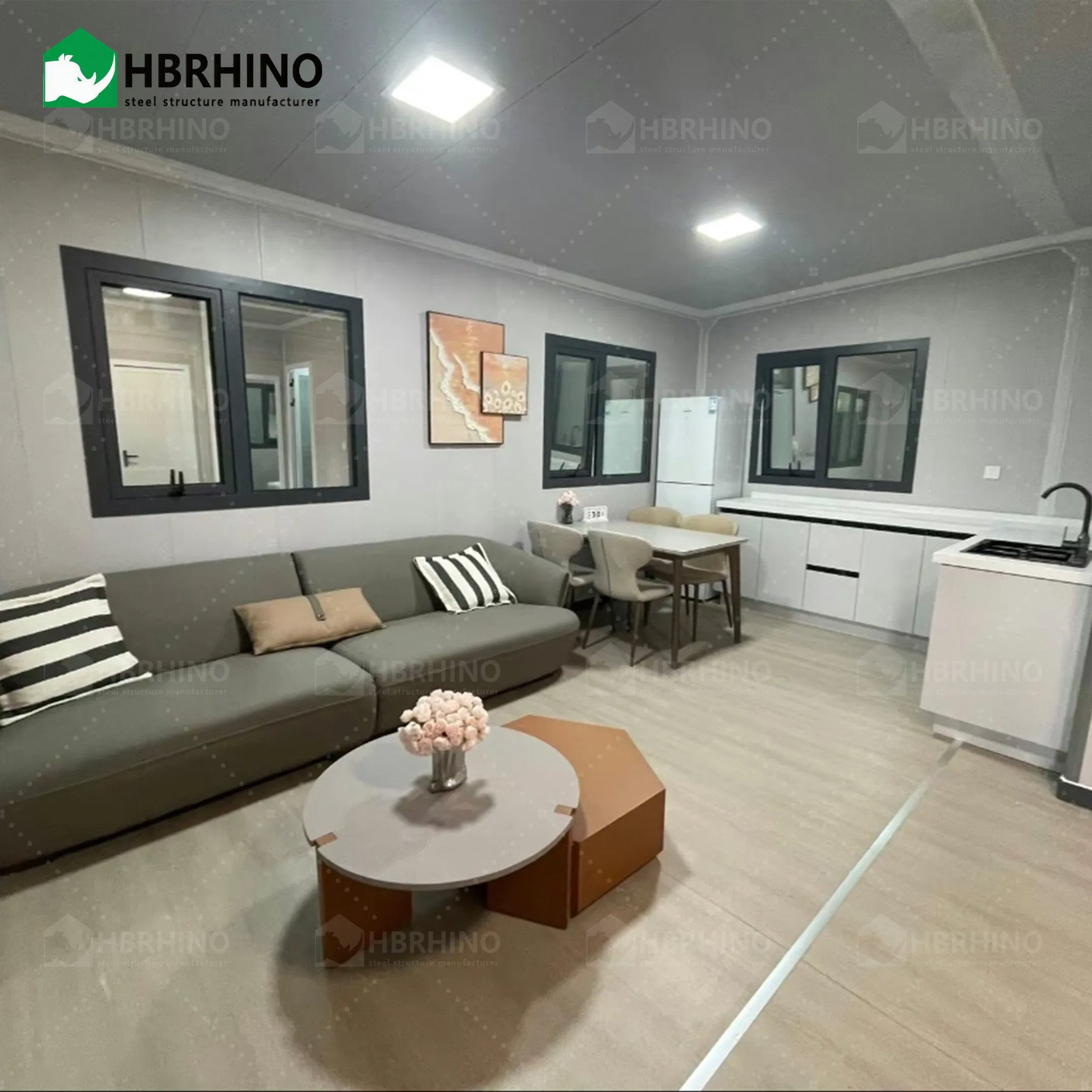 Modern Outdoor Aluminum Louvre Roof System Prefab Houses Steel Structure Villa Tiny House Prefabricated Houses Container Home Steel Building Homes