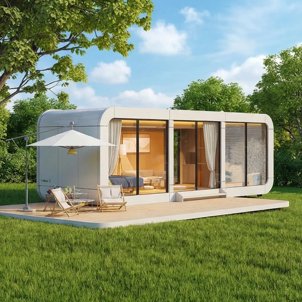 Future Living Space Capsule: Compact &amp; Expandable Architecture