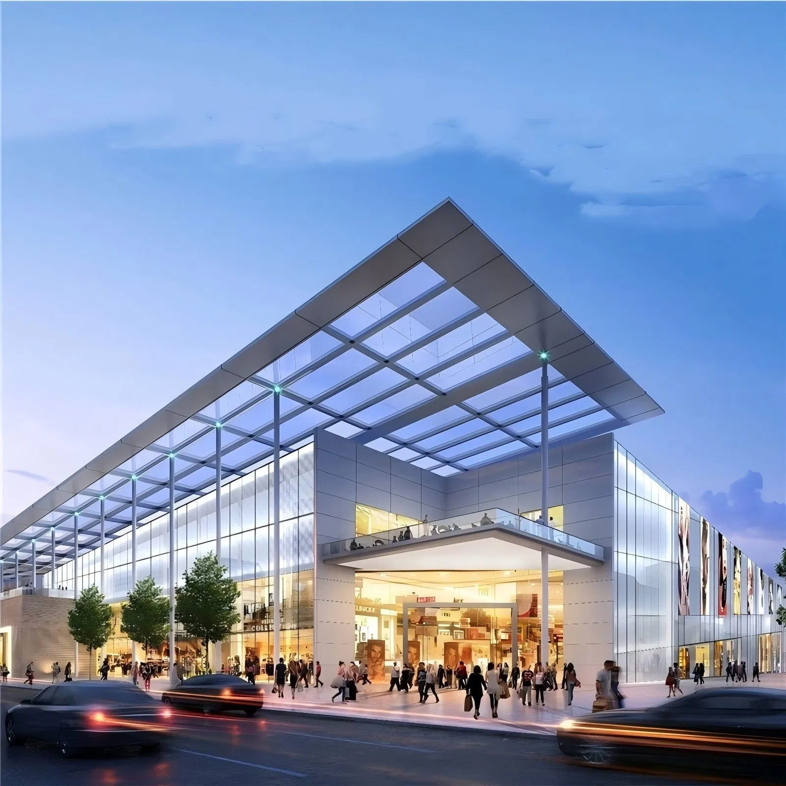 Multi Storey Prefabricated Steel Structure Commercial Supermarket Building