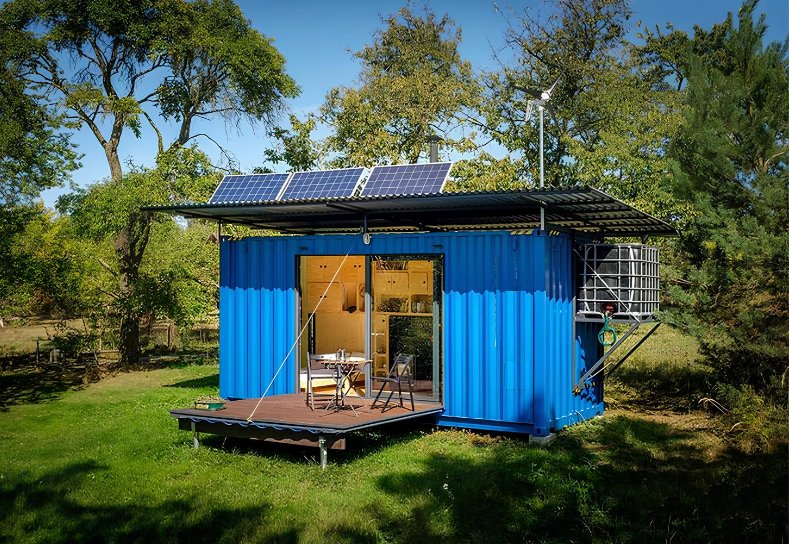 Solar Powered Panel Tiny Steel Structure Building Prefabricated Modular Container House