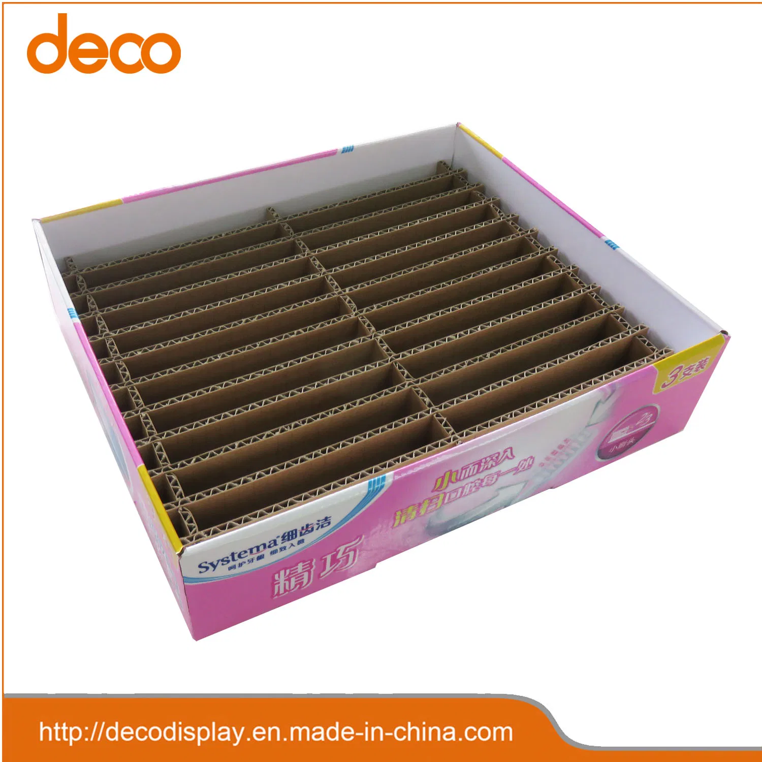 Paper Toothbrush Retail Box Cardboard Display PDQ Unit with Divider