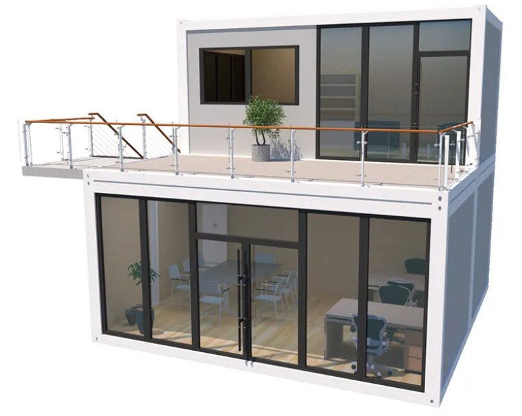 Container Office 20FT Prefabricated Flat Pack Portable Assemble Tiny Container House High Quality Transportable Customized Design Office Container